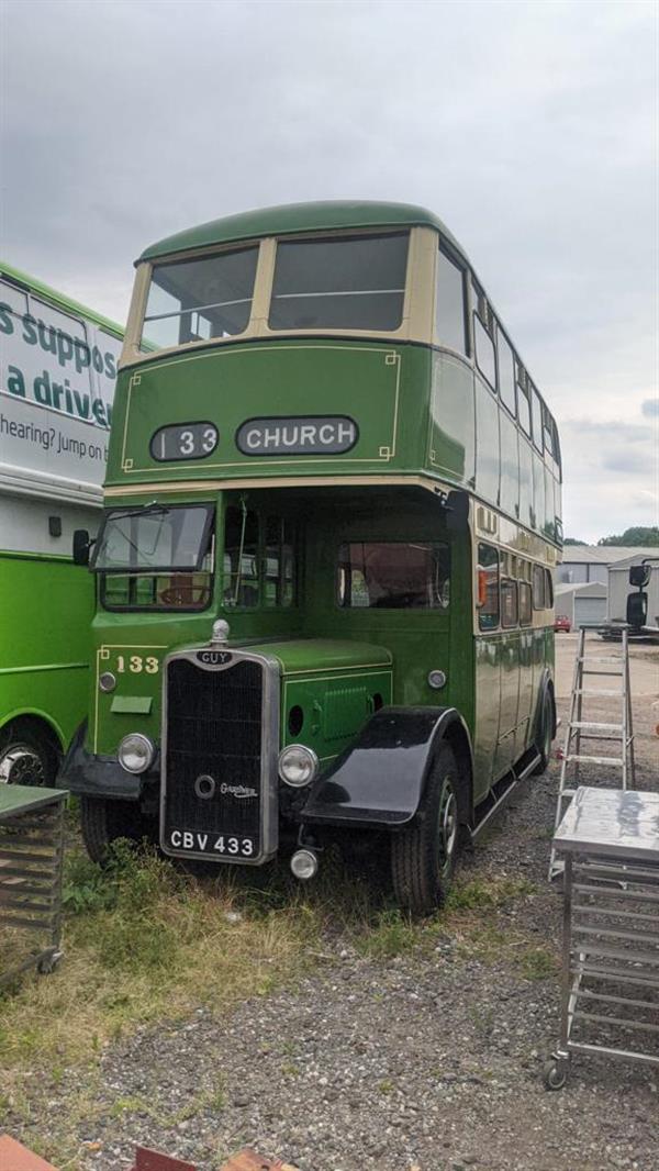 1949 Guy Arab back loader, half cab double decker 