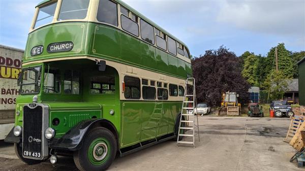 1949 Guy Arab back loader, half cab double decker 